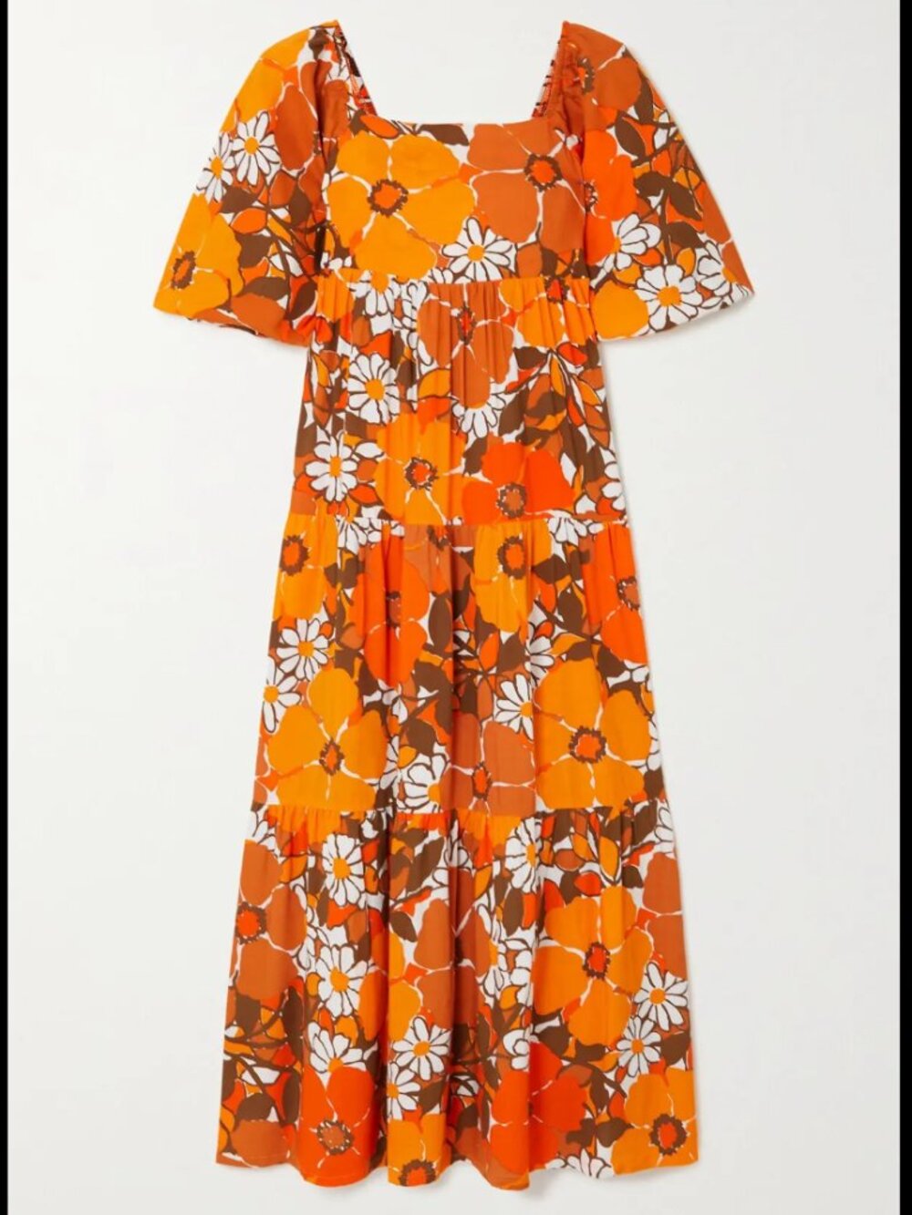 NWT FAITHFULL THE BRAND Tiered Cotton-Poplin Midi Dress - Picture 3 of 6